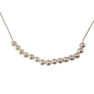 14K Yellow Gold and Pearl Necklace #24000